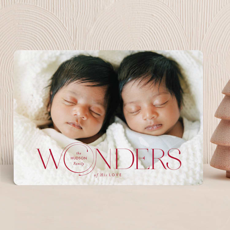 "Full of Wonders" - Holiday Cards in Cardinal by Monika Torun - Front