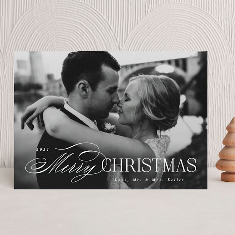 "Elegant Merry Christmas" - Holiday Cards in Snow by Brandy Folse - Front