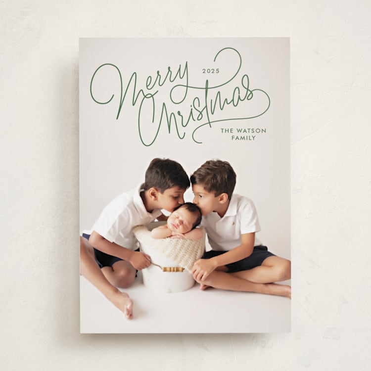 "Up Top" - Holiday Cards in Pine by Lauren Chism - Front