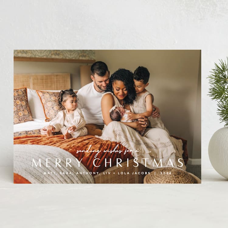 "Minimal Headline" - Holiday Cards in Snow by JoAnn Jinks - Front
