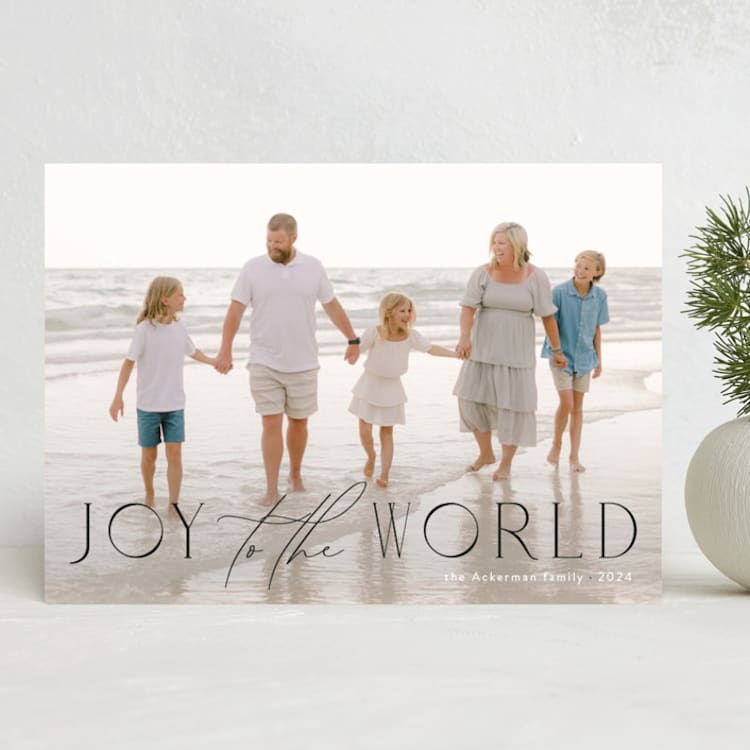 "Scripted Elegance" - Holiday Cards in Coal by Mansi Verma - Front