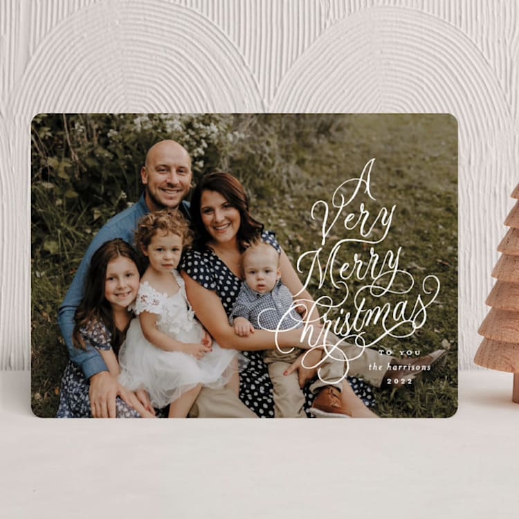 "Calligra-tree" - Holiday Cards in Snow by Lauren Chism - Front