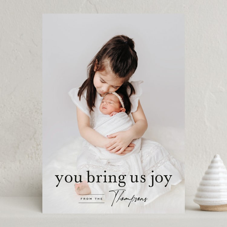 "you bring us joy" - Holiday Cards in Tire by Sara Hicks Malone - Front
