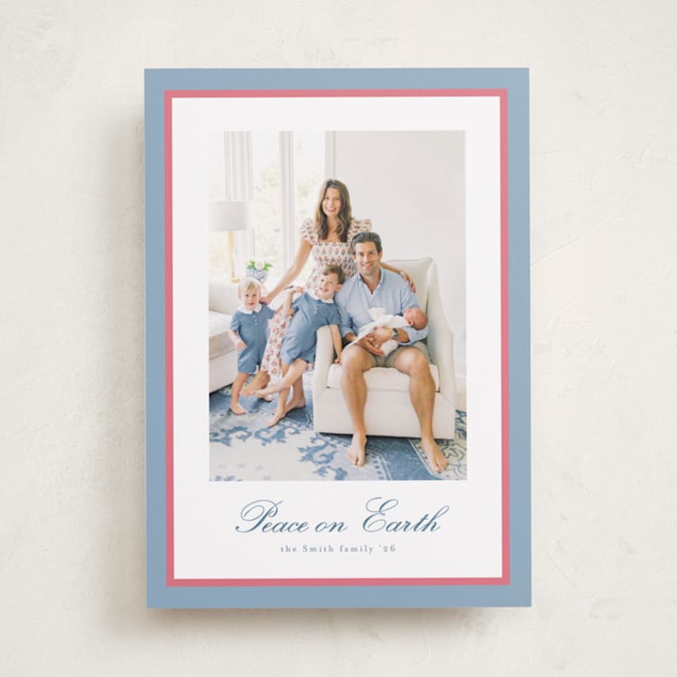 "Joyful" - Holiday Cards in Blue Jay by Christy Hy Lee - Front