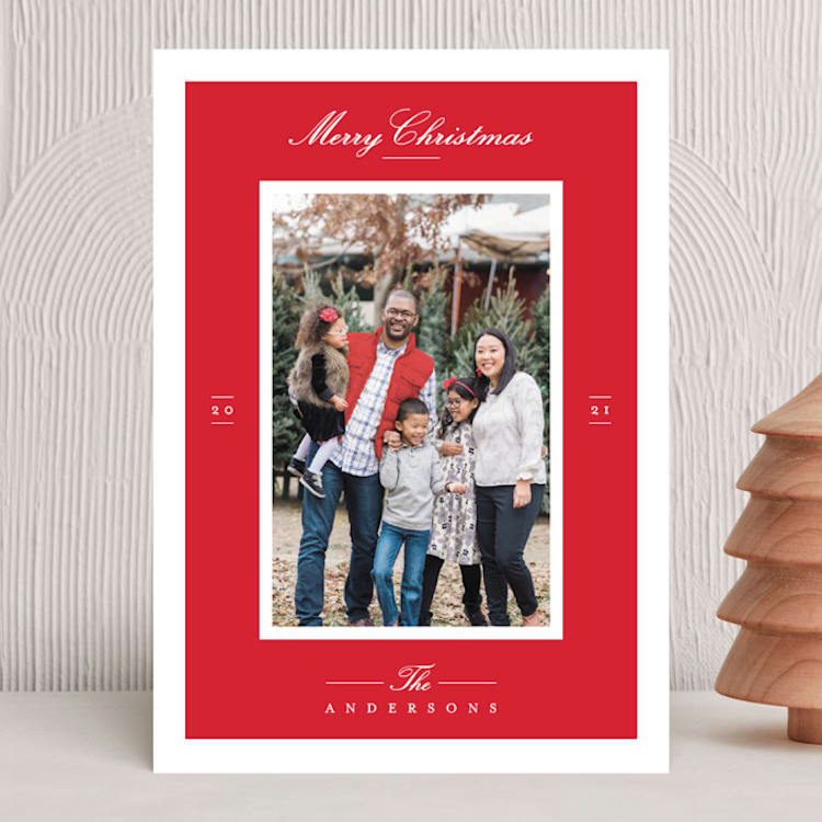 "Effortless Charm" - Holiday Cards in Raspberry by Tatiana Nogueiras - Front