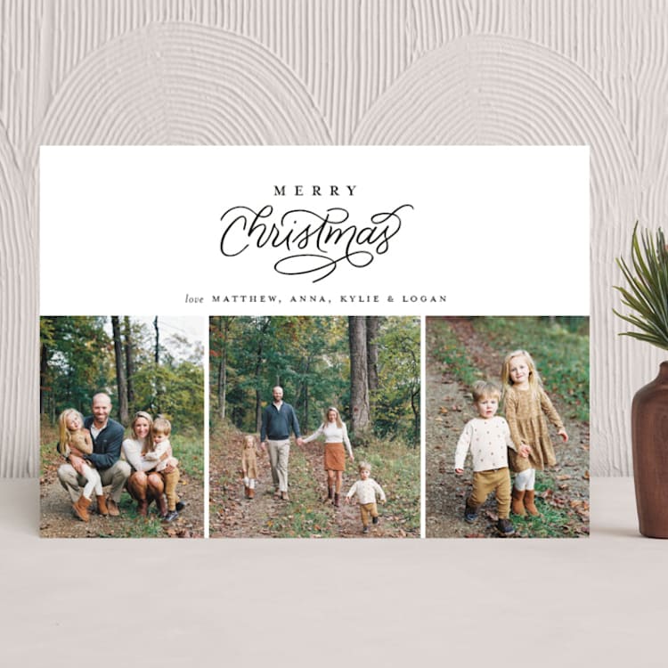 "Fondly" - Holiday Cards in Coal by Tanya Lee of Frooted Design - Front