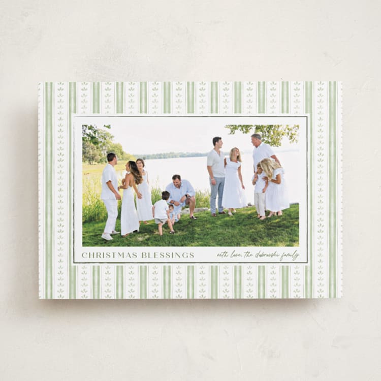 "Heirloom Christmas" - Holiday Cards in Sage by Jacquie Foster - Front