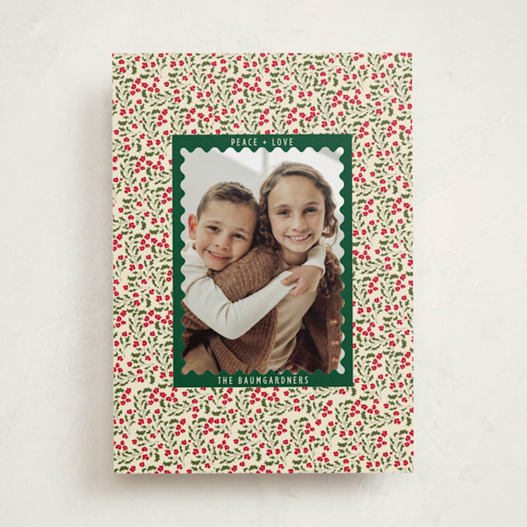 "Floral Mount" - Holiday Cards in Cream by Baumbirdy - Front