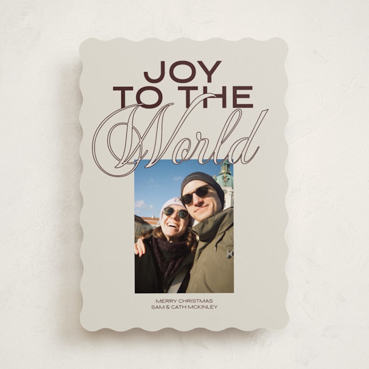 "Outline Moment" - Holiday Cards in Cocoa by Inkblot Design - Front
