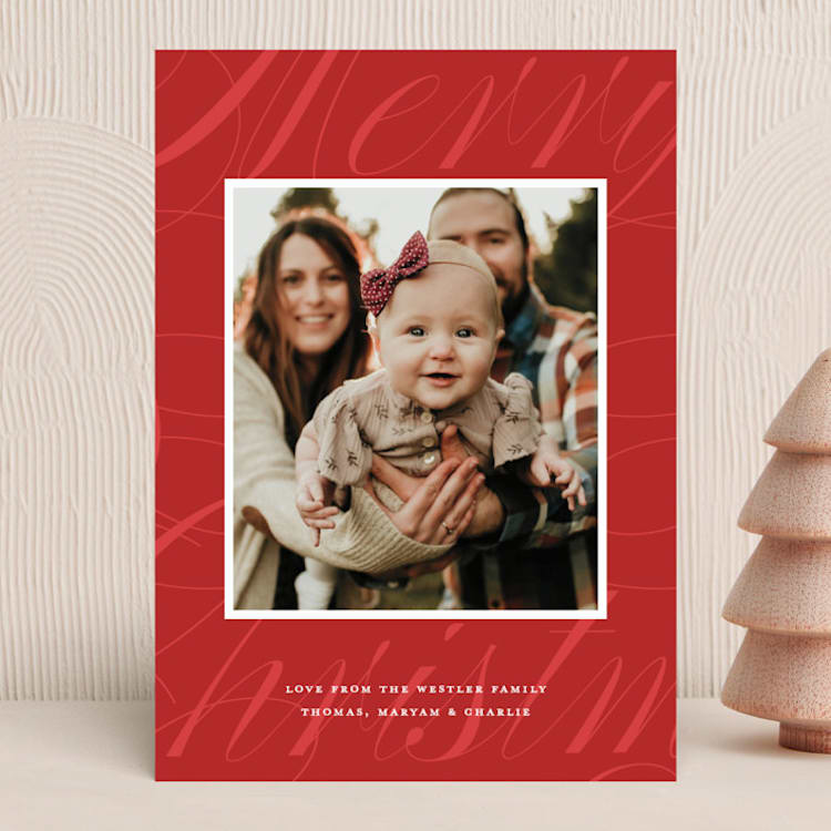 "Swashes" - Holiday Cards in Mulled Wine by Ellis - Front