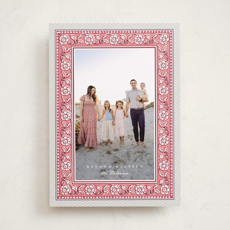 "Estampa" - Holiday Cards in Winter Rose by Everett Paper Goods - Front
