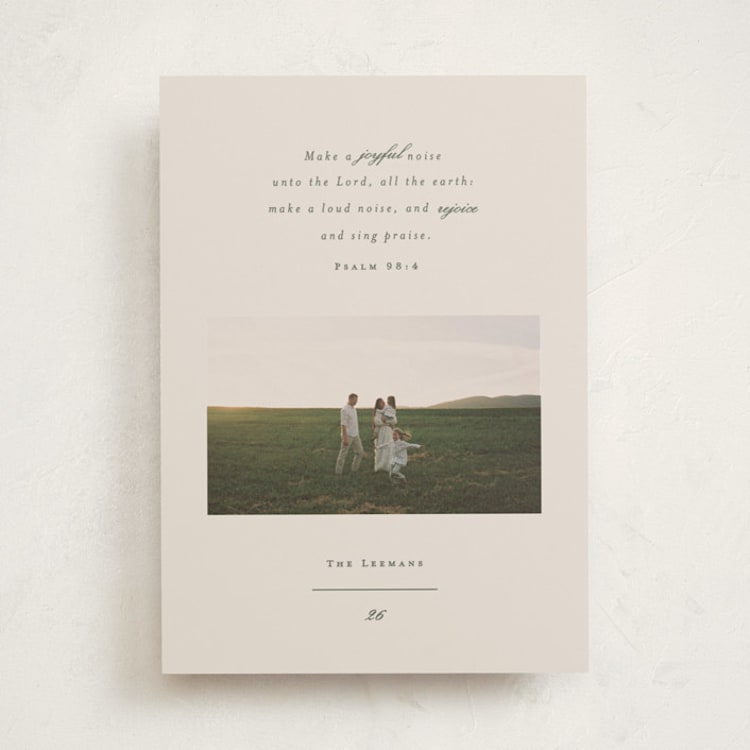 "Joyful Noise" - Holiday Cards in Eggnog by Corinne Malesic - Front