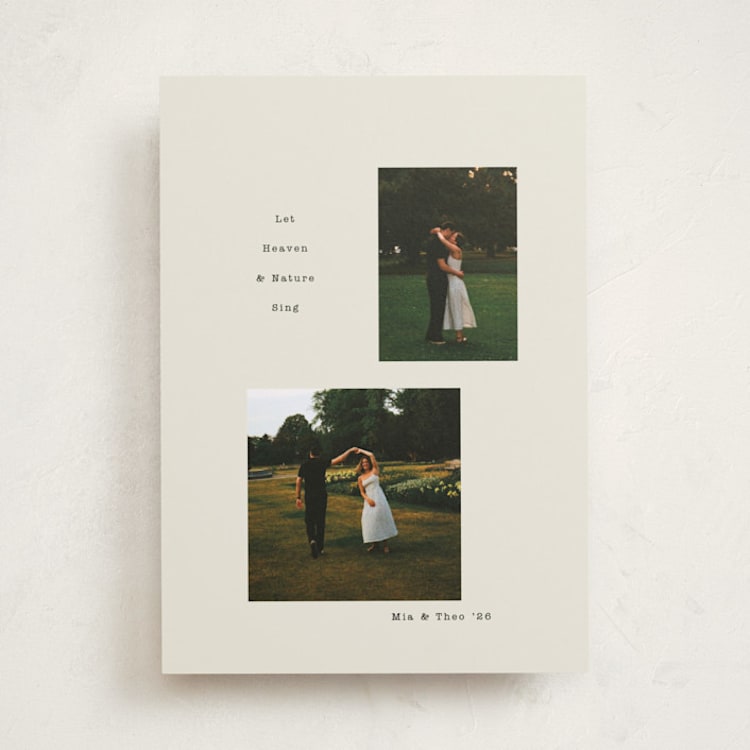 "Typed" - Holiday Cards in Marshmallow by Morgan Kendall - Front