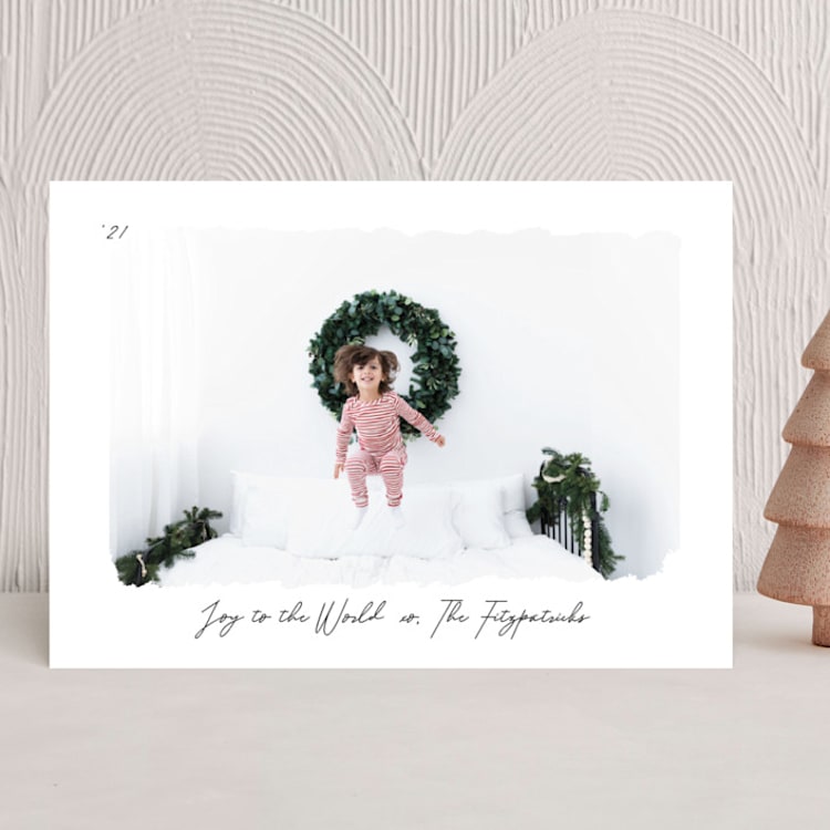 "Great Tidings of Joy" - Holiday Cards in Pitch by That Girl Press - Front