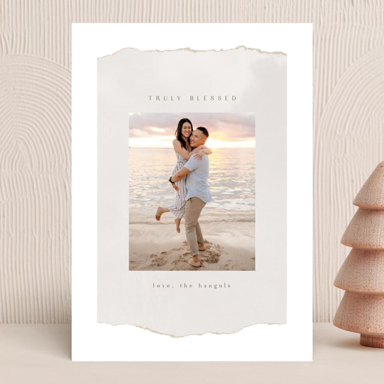 "Paper Edge" - Holiday Cards in Frost by Kanika Mathur - Front
