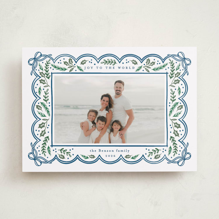 "Bow Corners" - Holiday Cards in Navy by Alethea and Ruth - Front