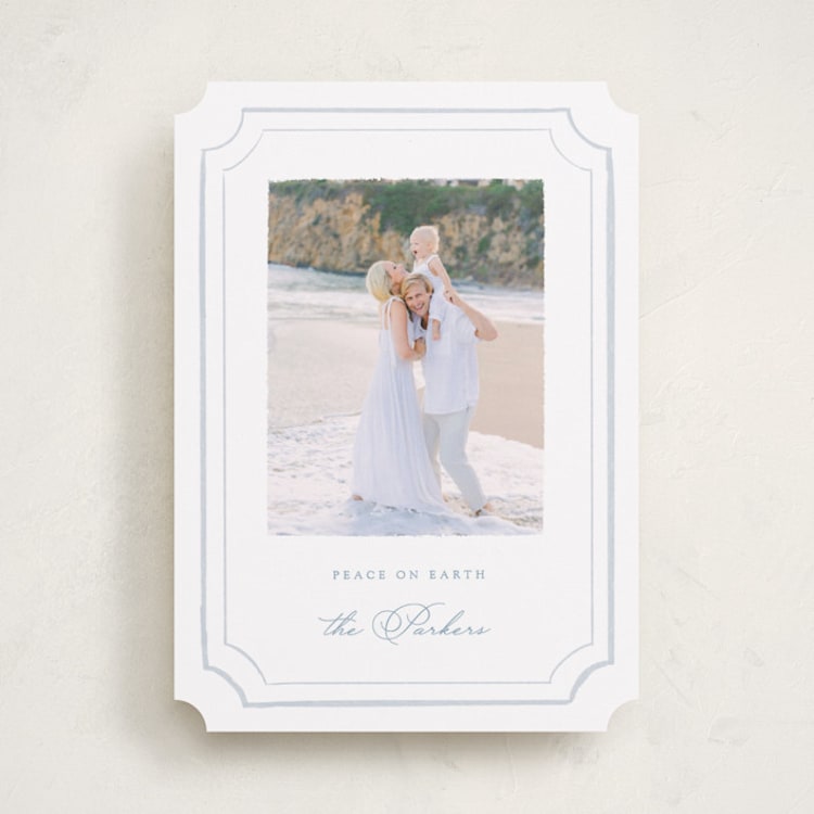 "Painted Peace" - Holiday Cards in Wintermint by Emily Betts - Front