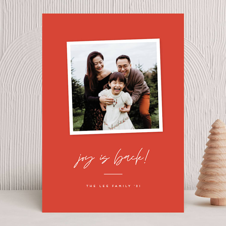 "Joy is Back" - Holiday Cards in Persimmon by Erica Krystek - Front