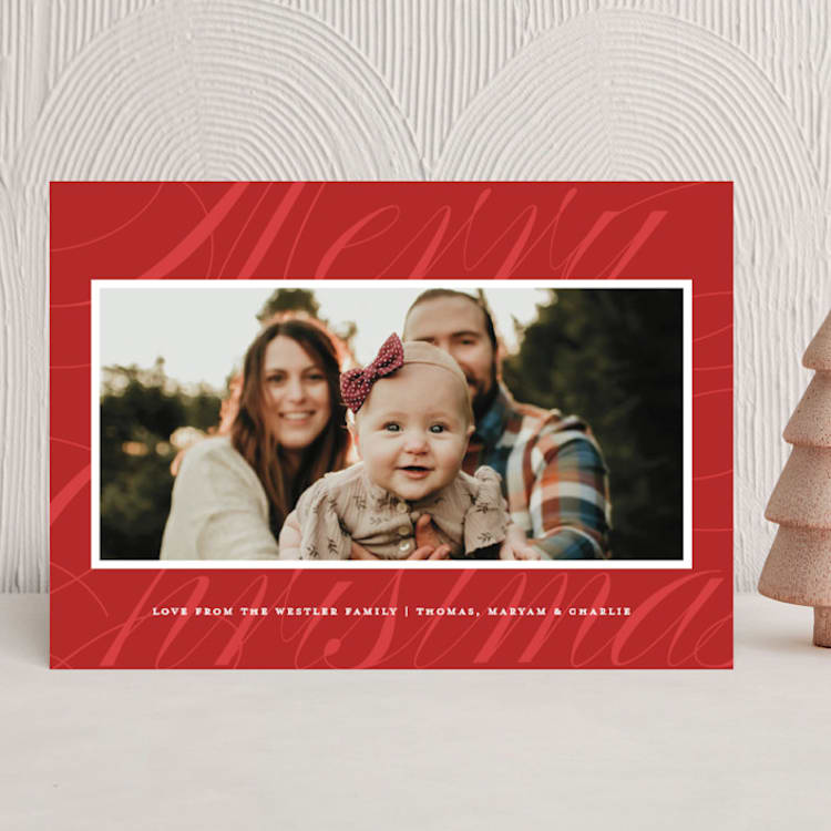 "Swashes" - Holiday Cards in Mulled Wine by Ellis - Front