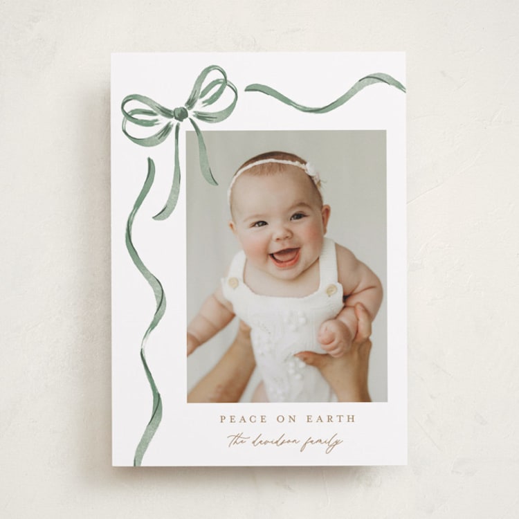 "watercolor bow" - Holiday Cards in Forest by Jackie Crawford - Front