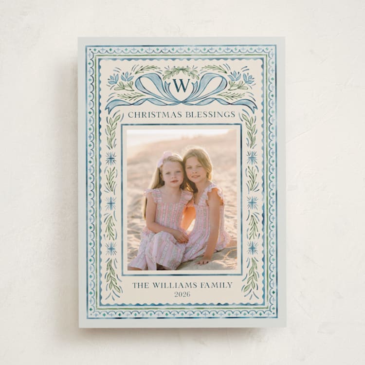 "Christmas Gift" - Holiday Cards in Blue Jay by Paper Sun Studio - Front