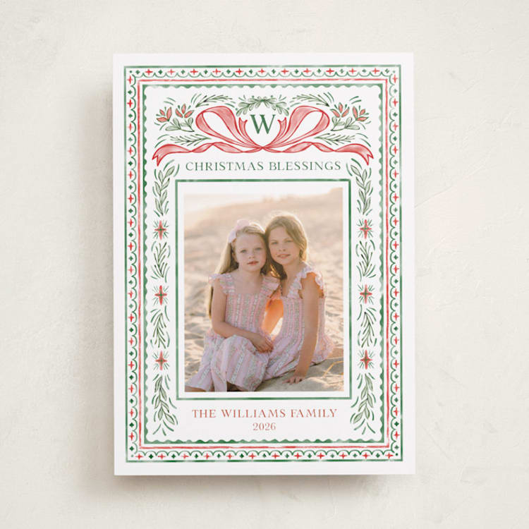 "Christmas Gift" - Holiday Cards in Berry by Paper Sun Studio - Front