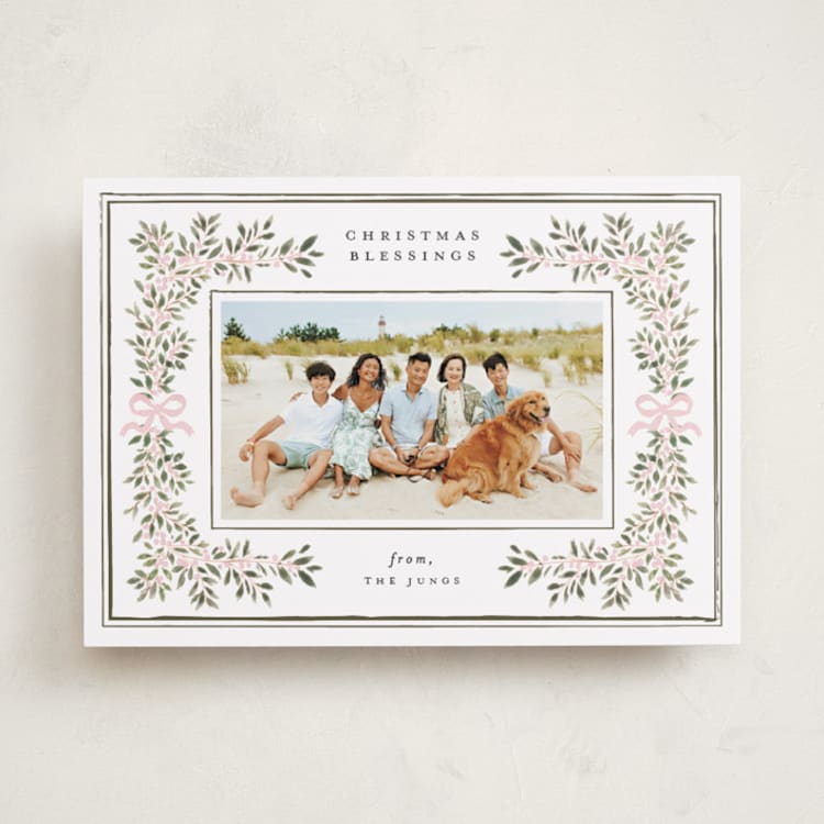 "Botanical Blessings" - Holiday Cards in Petal by Itsy Belle Studio - Front