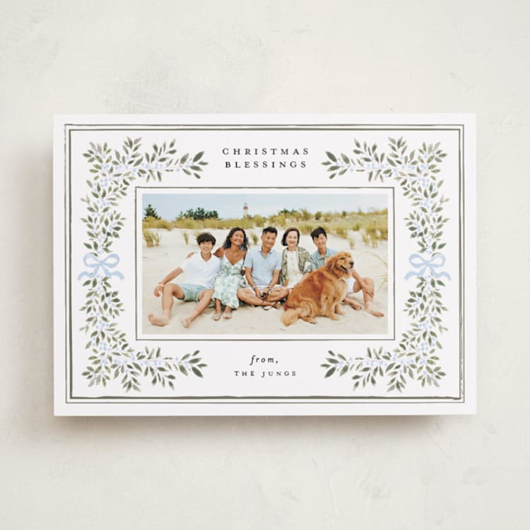 "Botanical Blessings" - Holiday Cards in Snowberry by Itsy Belle Studio - Front