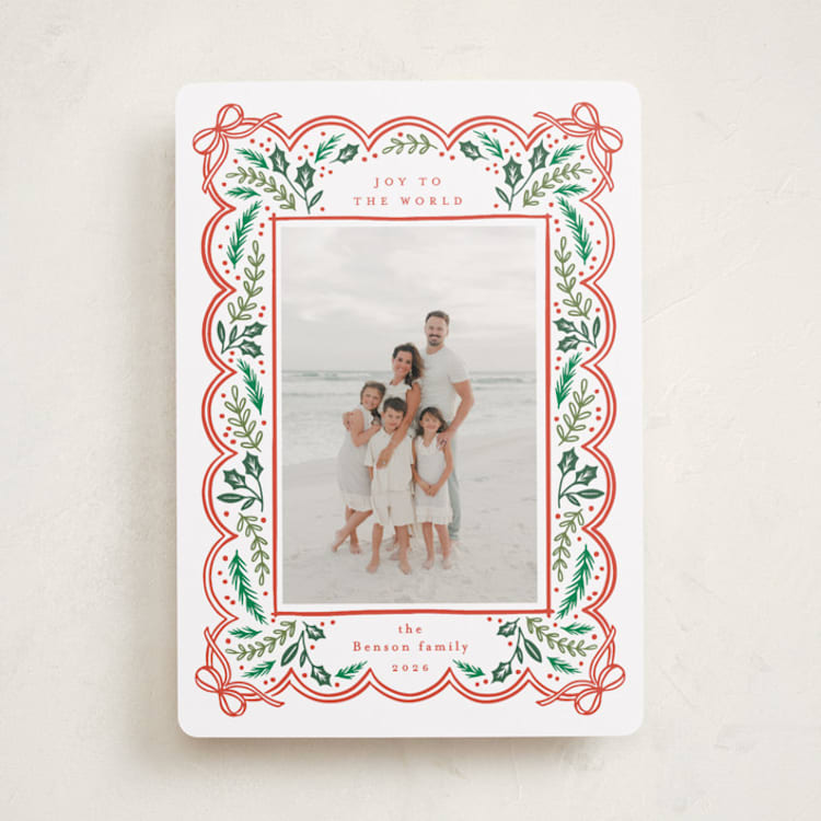 "Bow Corners" - Holiday Cards in Saffron by Alethea and Ruth - Front