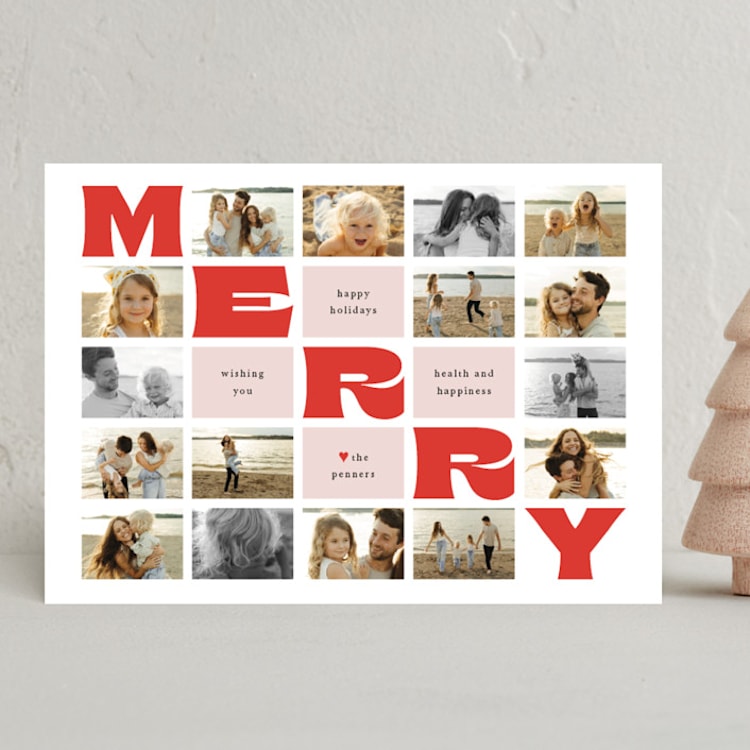 "Five by Five" - Holiday Cards in Christmas Candies by Up Up Creative - Front