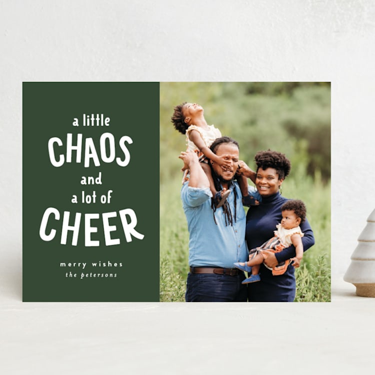 "Chaos and Cheer" - Holiday Cards in Pine by Laura Hankins - Front