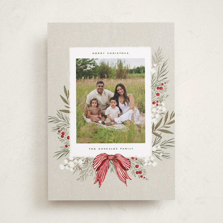 "Vintage Garland" - Holiday Cards in Winter Garden by Wildfield Paper Co - Front