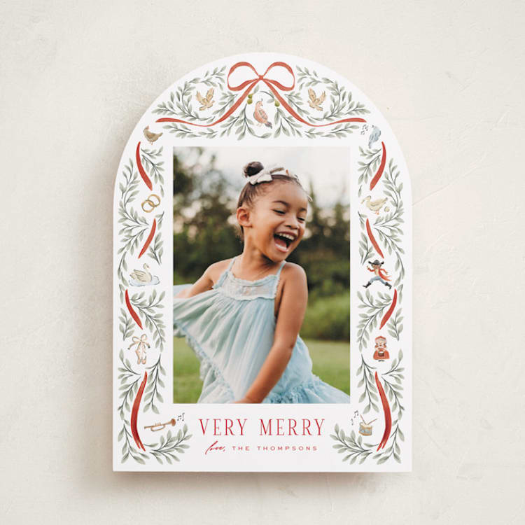 "Twelve Days" - Holiday Cards in Santa Suit by Leah Bisch - Front
