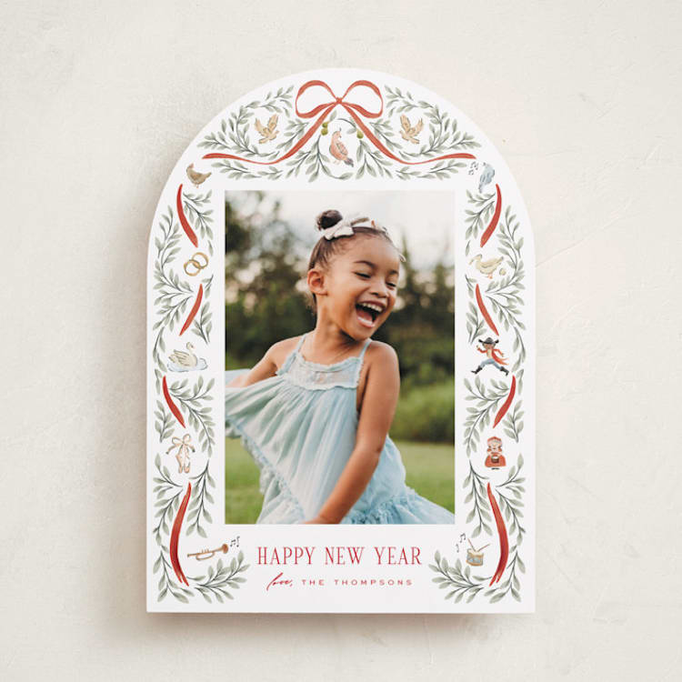 "Twelve Days" - Holiday Cards in Santa Suit by Leah Bisch - Front