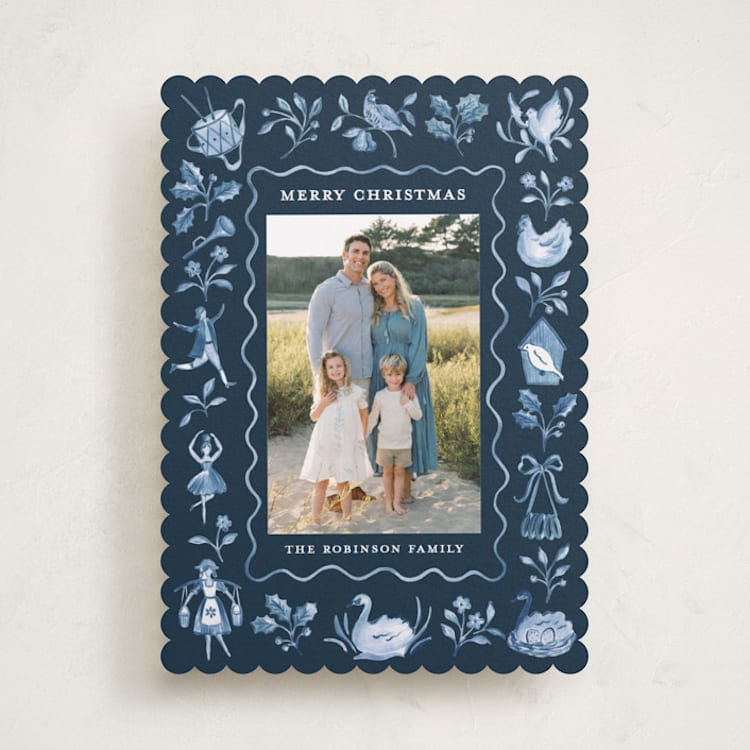"Days of Christmas" - Holiday Cards in Midnight by Sarah Knight - Front