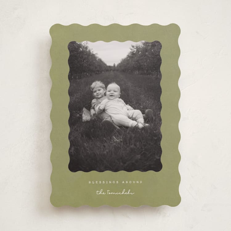 "nostalgic blessings" - Holiday Cards in Sage by Sara Hicks Malone - Front
