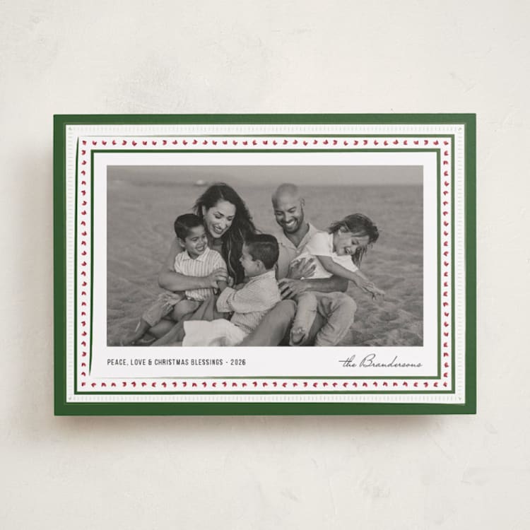 "Drawn Together in Blessings" - Holiday Cards in Wreath by Jacquie Foster - Front