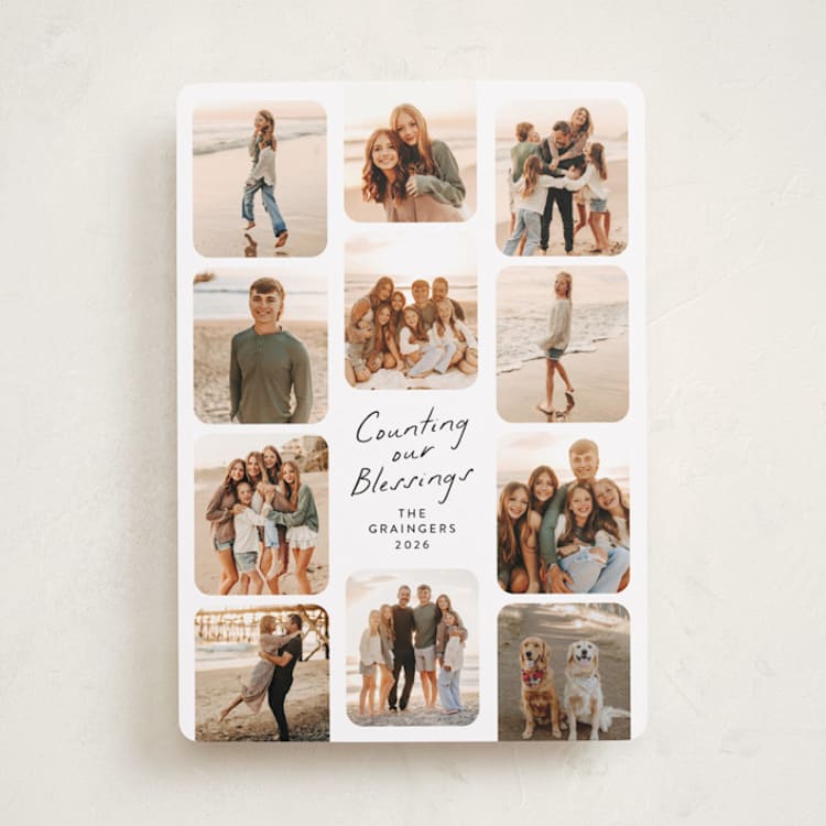 "So Many Blessings" - Holiday Cards in Snow by Lindsay Megahed - Front