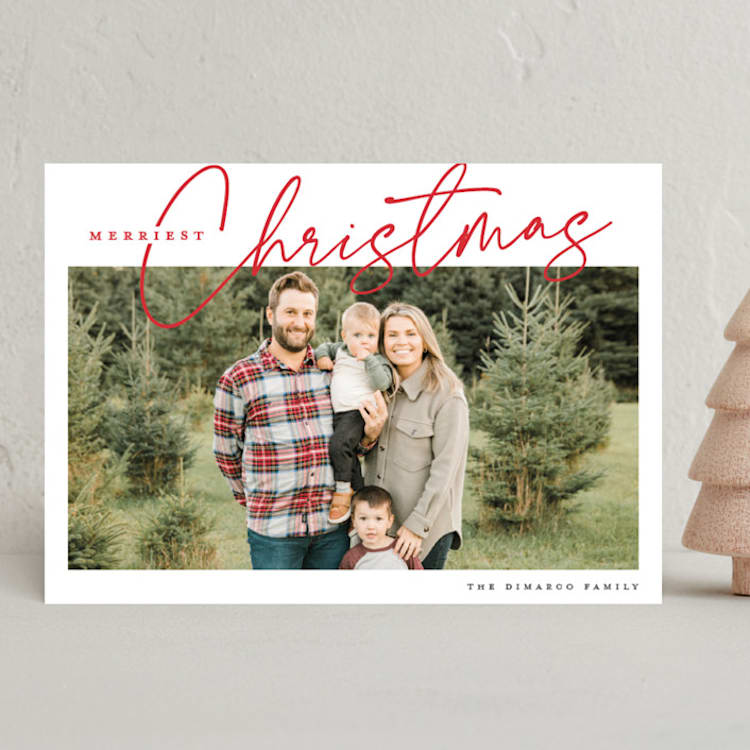 "Merry Minimalist" - Holiday Cards in Cherry by Kerry Doyle - Front