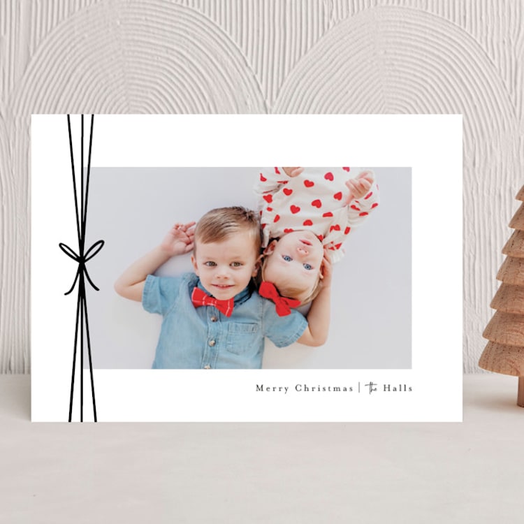 "with string" - Holiday Cards in Coal by Angela Marzuki - Front
