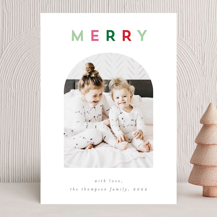"Merry Window" - Holiday Cards in Elf Shoes by AK Graphics - Front