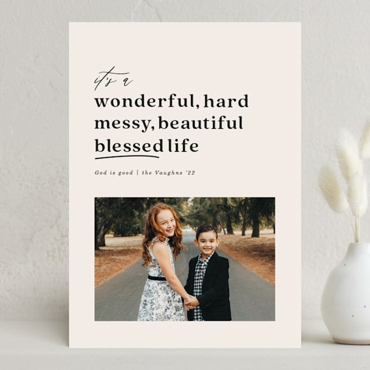"Blessed Life" - Holiday Cards in Eggnog by Erica Krystek - Front