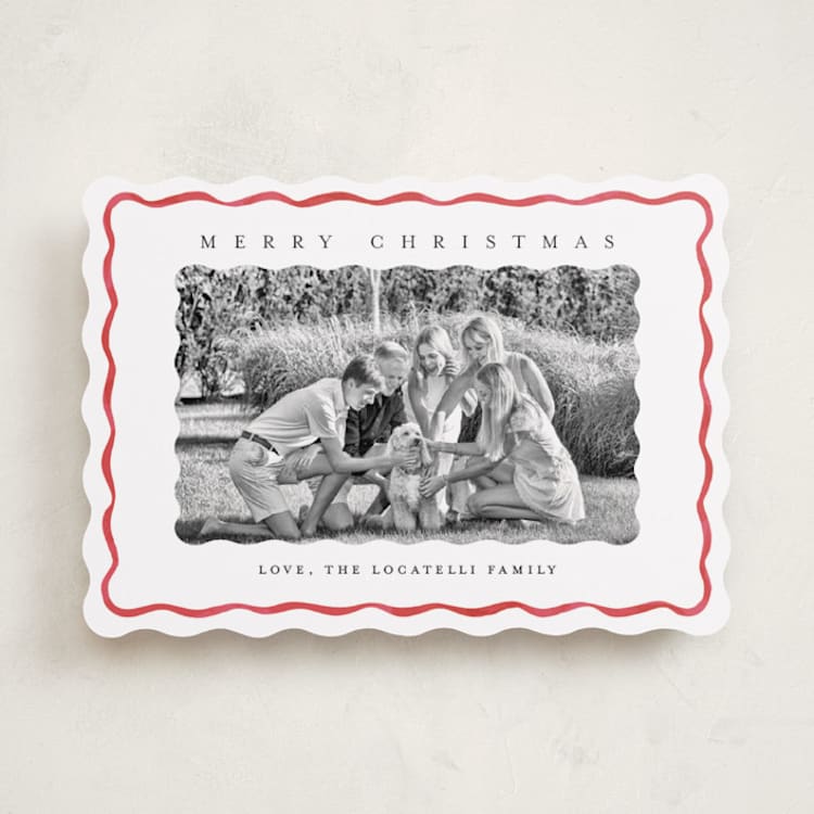 "Holiday Fringe" - Holiday Cards in Cranberry by Chris Griffith - Front