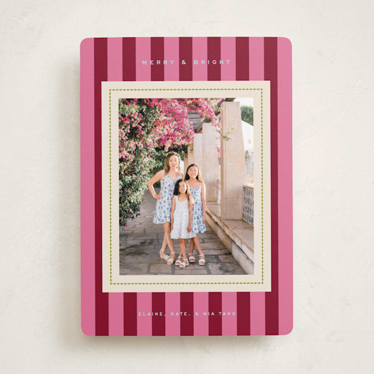 "Bold Stripe" - Holiday Cards in Candy Cane by Jenna Holcomb - Front