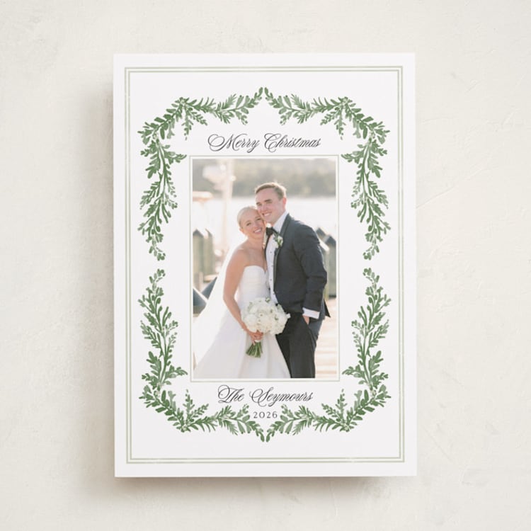 "Framed in Holly" - Holiday Cards in Pine by Susan Moyal - Front