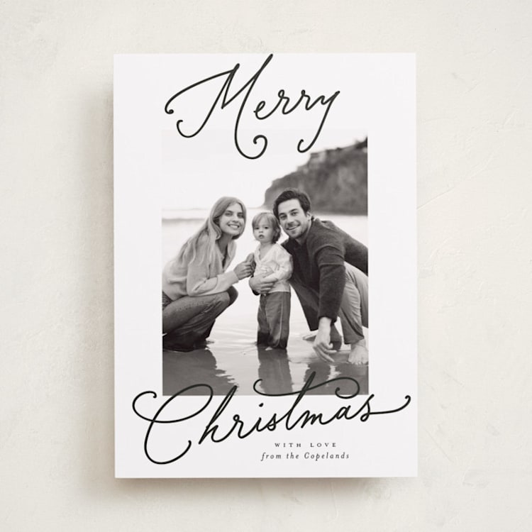 "Aerial" - Holiday Cards in Snow by Everett Paper Goods - Front