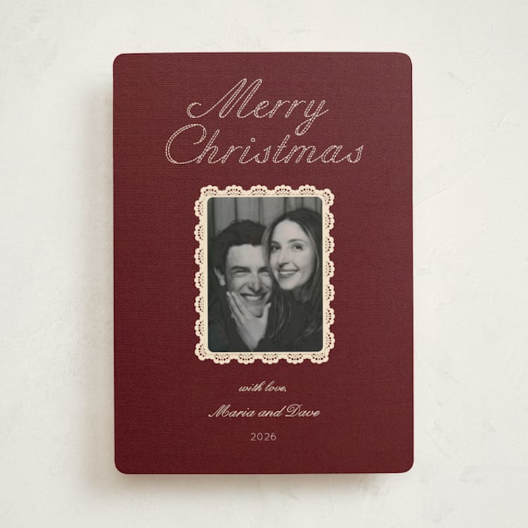"Vintage Lace" - Holiday Cards in Mulled Wine by Rina Ozum - Front