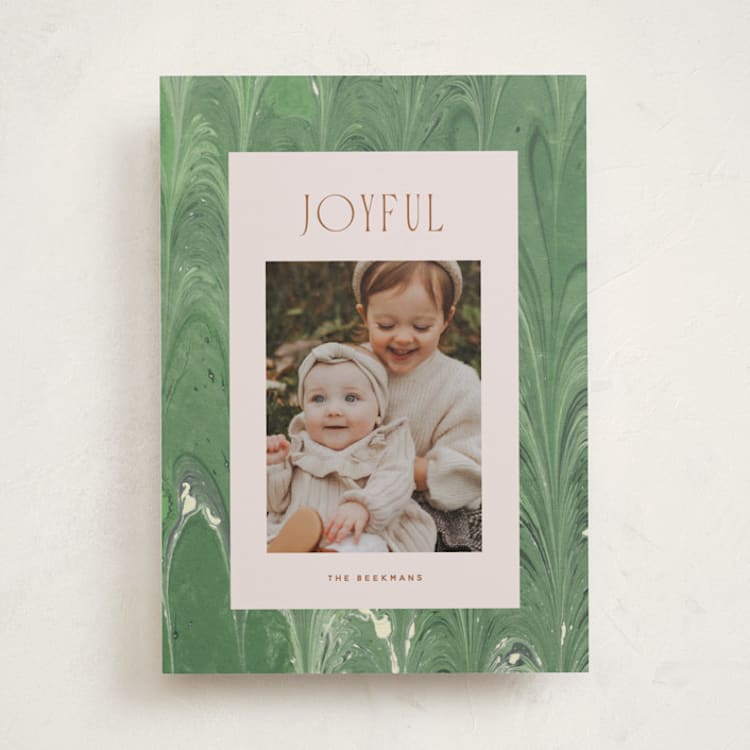 "Endpaper" - Holiday Cards in Wintergreen by Olivia Kanaley Inman - Front