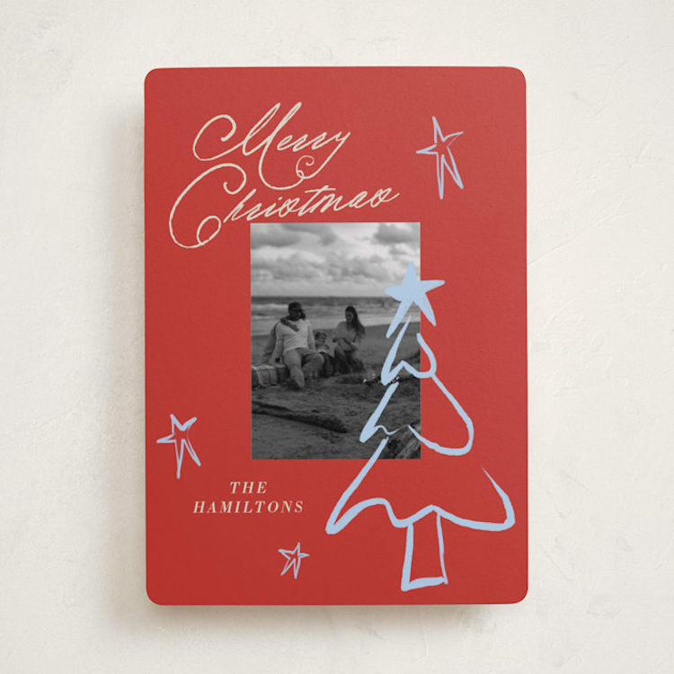 "The Tree" - Holiday Cards in Holly Berry by Vera Lim - Front