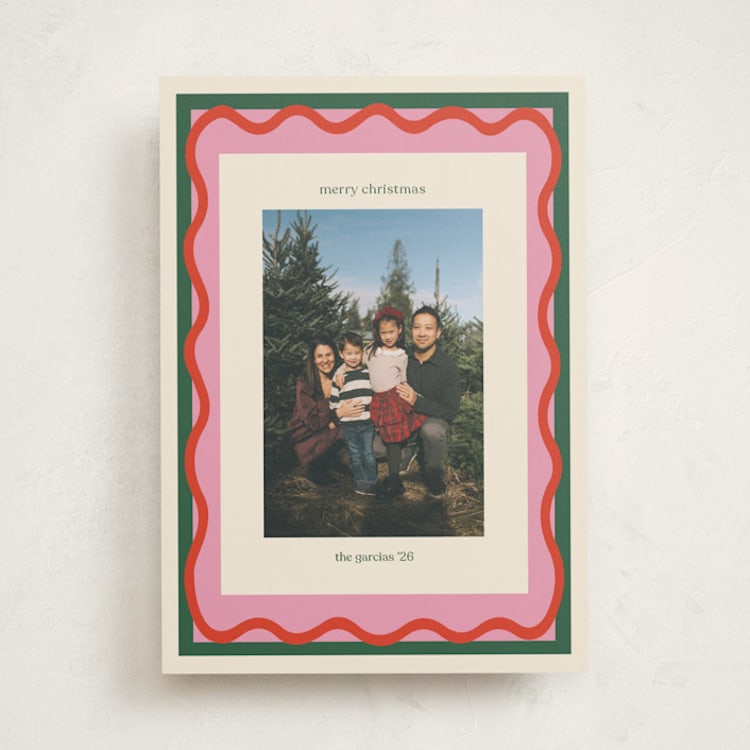 "Groovy Christmas" - Holiday Cards in Blush by Beth Vassalo - Front
